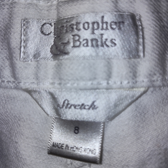 Christopher & Banks Stretch White and Black Bordered Flowers Size 8 - Picture 10 of 15